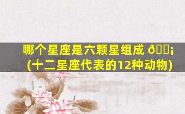 哪个星座是六颗星组成 🐡 (十二星座代表的12种动物)